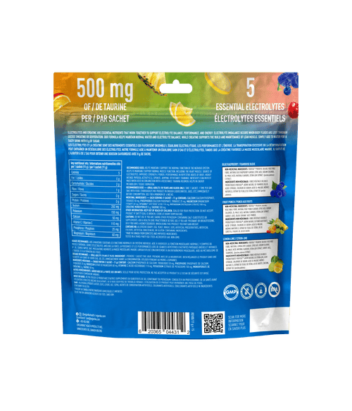 Electrolytes + Creatine + Taurine Sachets - Variety Pack - 11g x 15 servings - Organika Health Products
