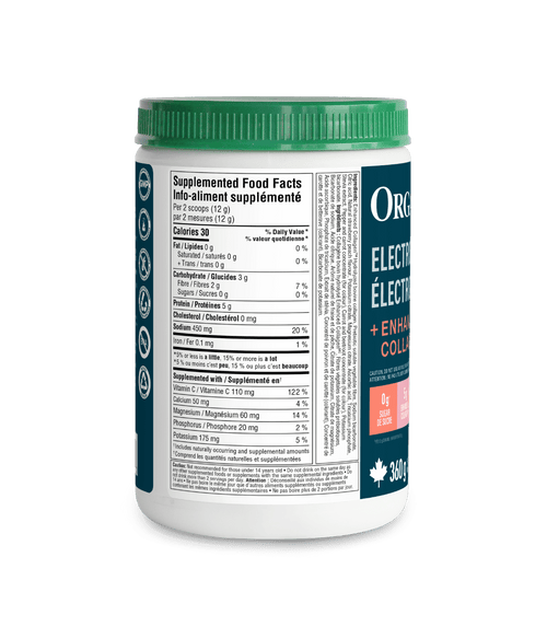 Electrolytes + Enhanced Collagen - Juicy Strawberry Peach 360 g - Juicy Strawberry Peach - Organika Health Products