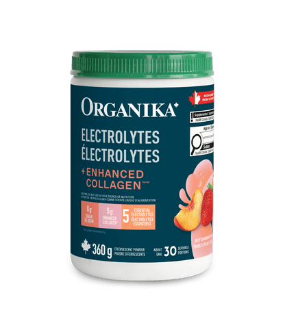 Electrolytes + Enhanced Collagen - Juicy Strawberry Peach 360 g - Juicy Strawberry Peach - Organika Health Products