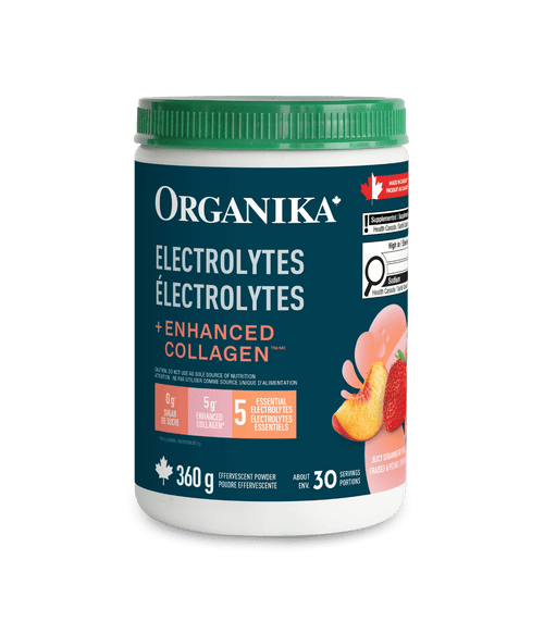 Electrolytes + Enhanced Collagen - Juicy Strawberry Peach 360 g - Juicy Strawberry Peach - Organika Health Products