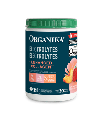 Électrolytes + Collagène enrichi - Fraise Pêche Juteuse 360 ​​g