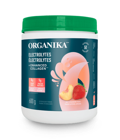 Electrolytes + Enhanced Collagen - Juicy Strawberry Peach - Organika Health Products