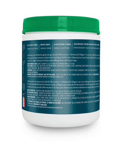 Electrolytes + Enhanced Collagen™ - Juicy Strawberry Peach 600 g - Juicy Strawberry Peach - Organika Health Products