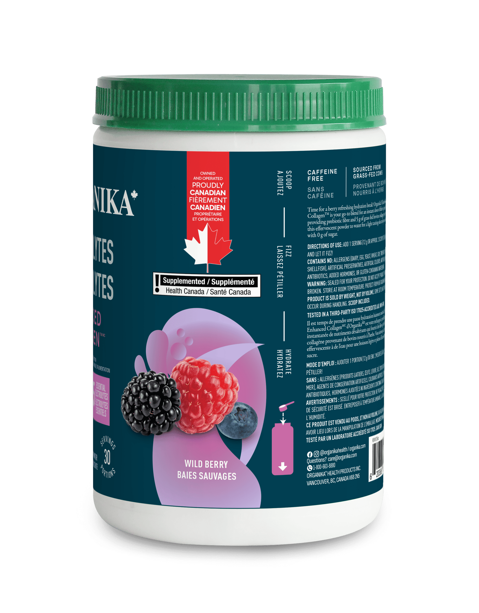 Electrolytes + Enhanced Collagen - Wild Berry - Wild Berry - Organika Health Products