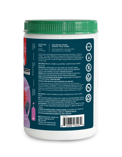 Electrolytes + Enhanced Collagen - Wild Berry - Wild Berry - Organika Health Products