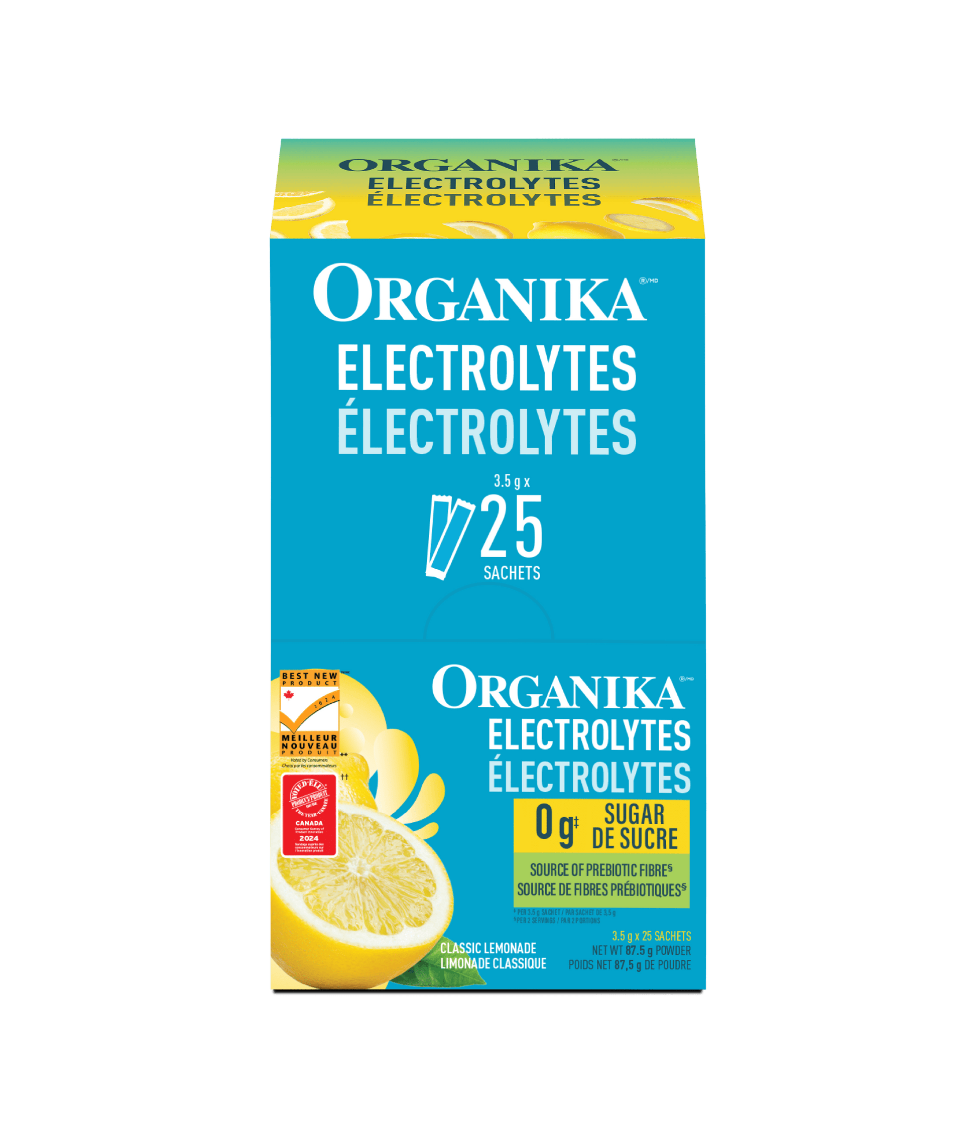 Electrolytes Sachets - Classic Lemonade - Box (25 Pack) - Organika Health Products