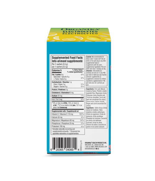 Electrolytes Sachets - Classic Lemonade - Box (25 Pack) - Organika Health Products