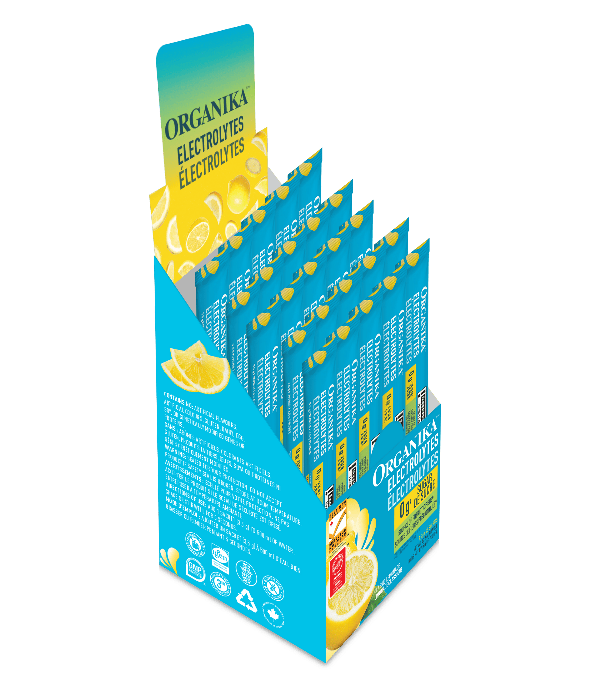 Electrolytes Sachets - Classic Lemonade - Box (25 Pack) - Organika Health Products