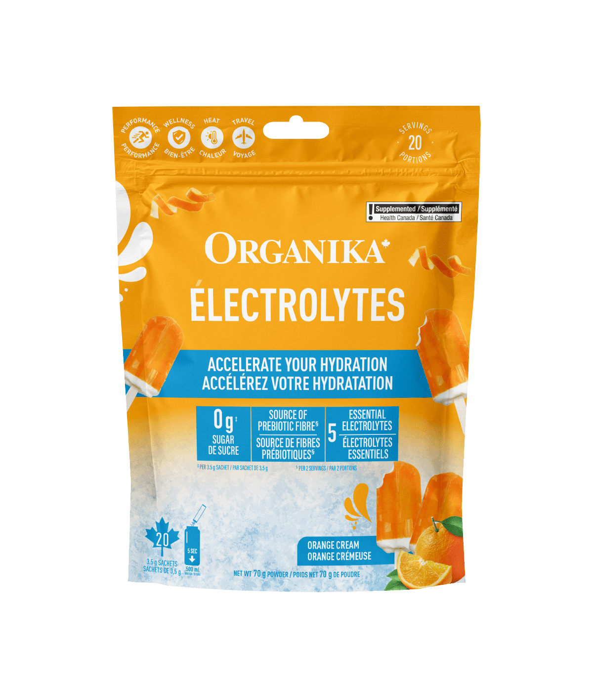 Electrolytes Sachets - Orange Cream - Organika Health Products
