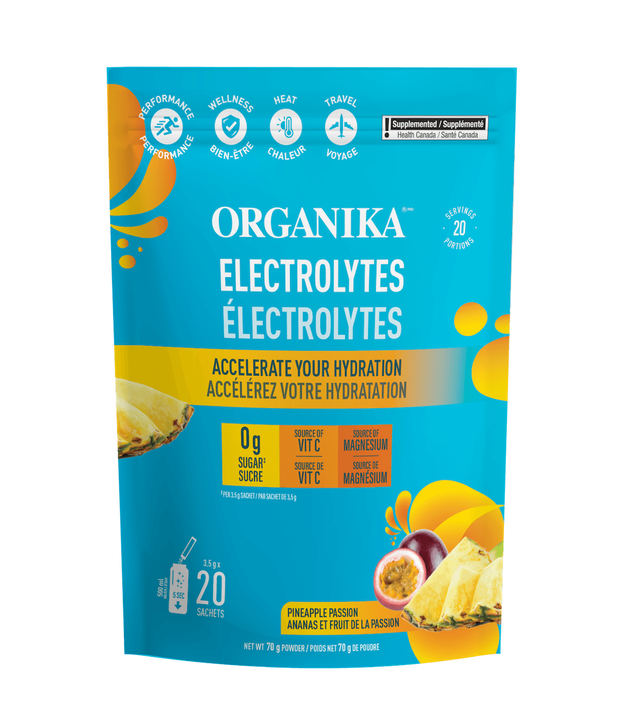 Electrolytes Sachets - Pineapple Passion - Organika Health Products
