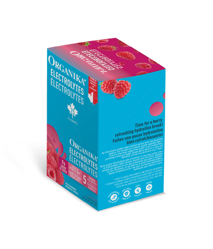 Electrolytes Sachets - Wild Raspberry - Box (25 Pack) - Organika Health Products