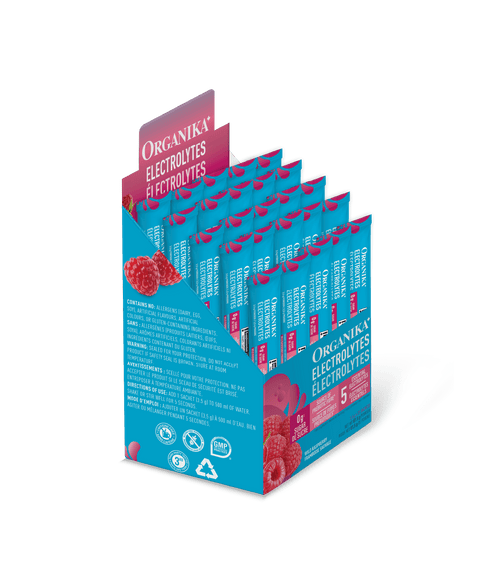 Electrolytes Sachets - Wild Raspberry - Box (25 Pack) - Organika Health Products