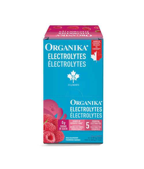 Electrolytes Sachets - Wild Raspberry - Box (25 Pack) - Organika Health Products