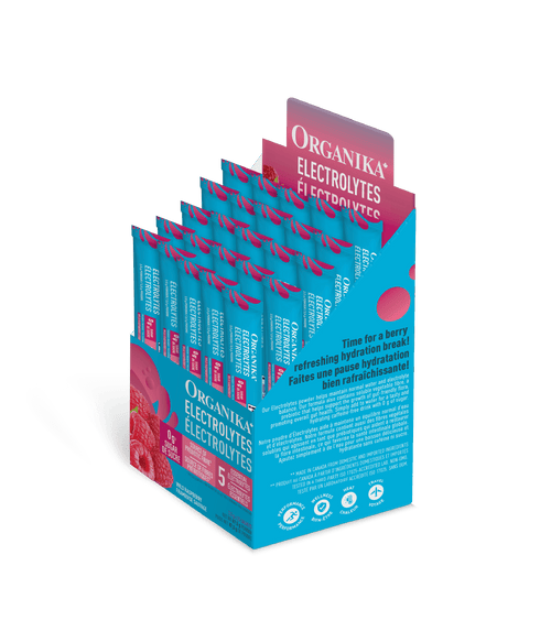 Electrolytes Sachets - Wild Raspberry - Box (25 Pack) - Organika Health Products
