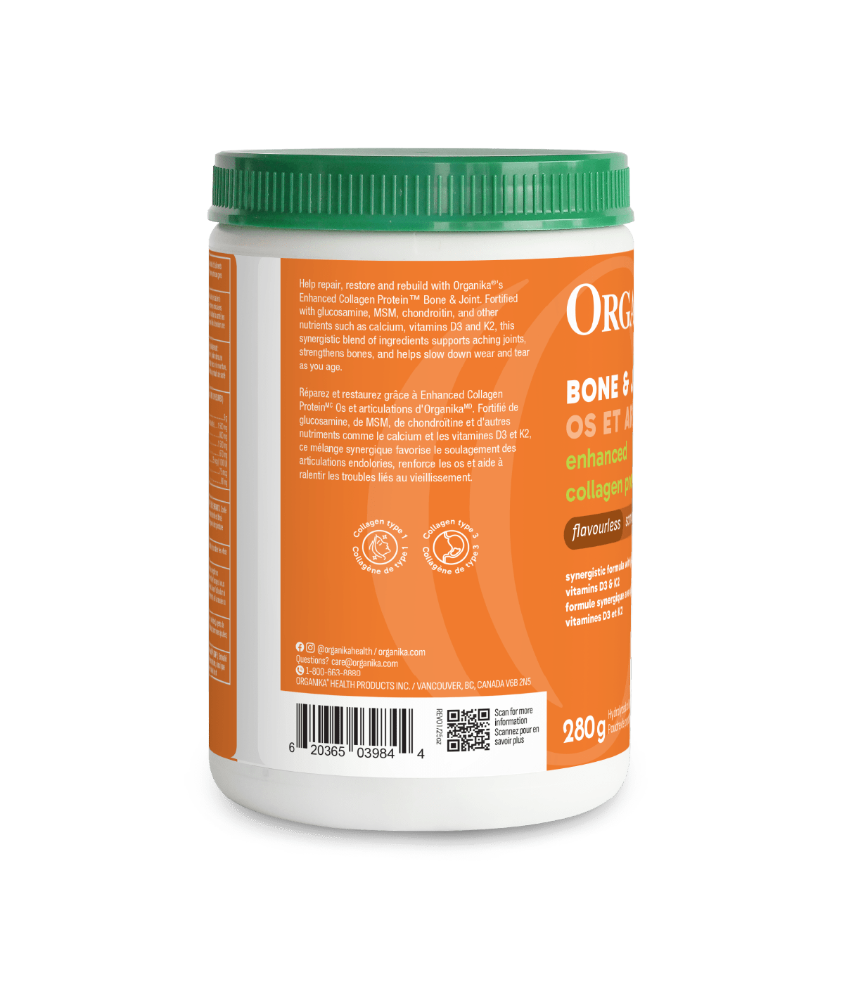 Enhanced Collagen Protein Bone & Joint - 280 g - Organika Health Products
