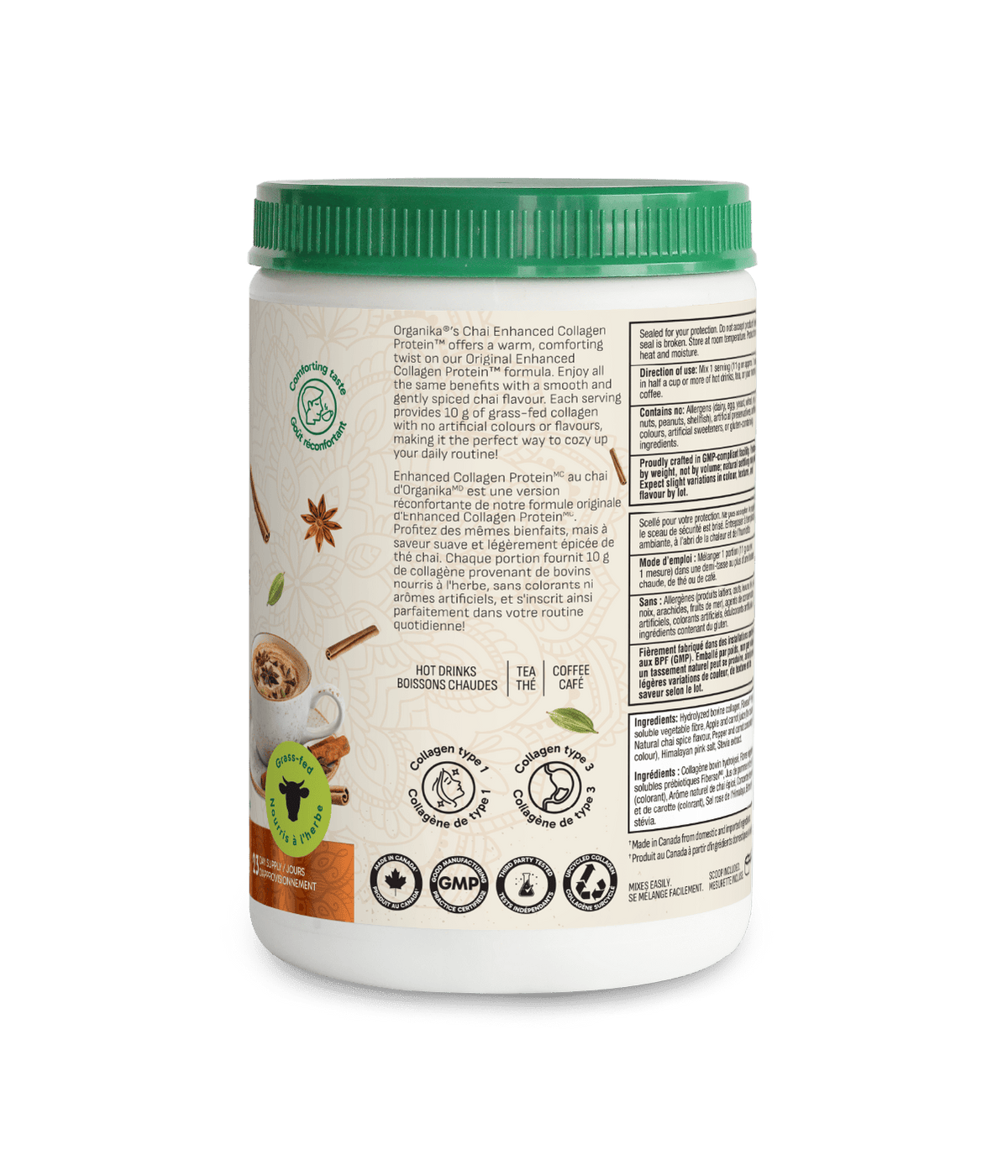 Enhanced Collagen Protein™ Chai - Chai / 253 g - Organika Health Products