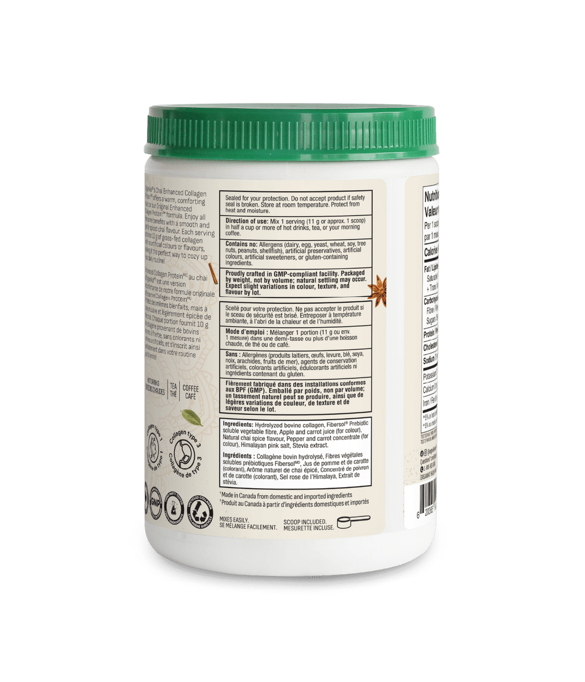 Enhanced Collagen Protein™ Chai - Chai / 253 g - Organika Health Products