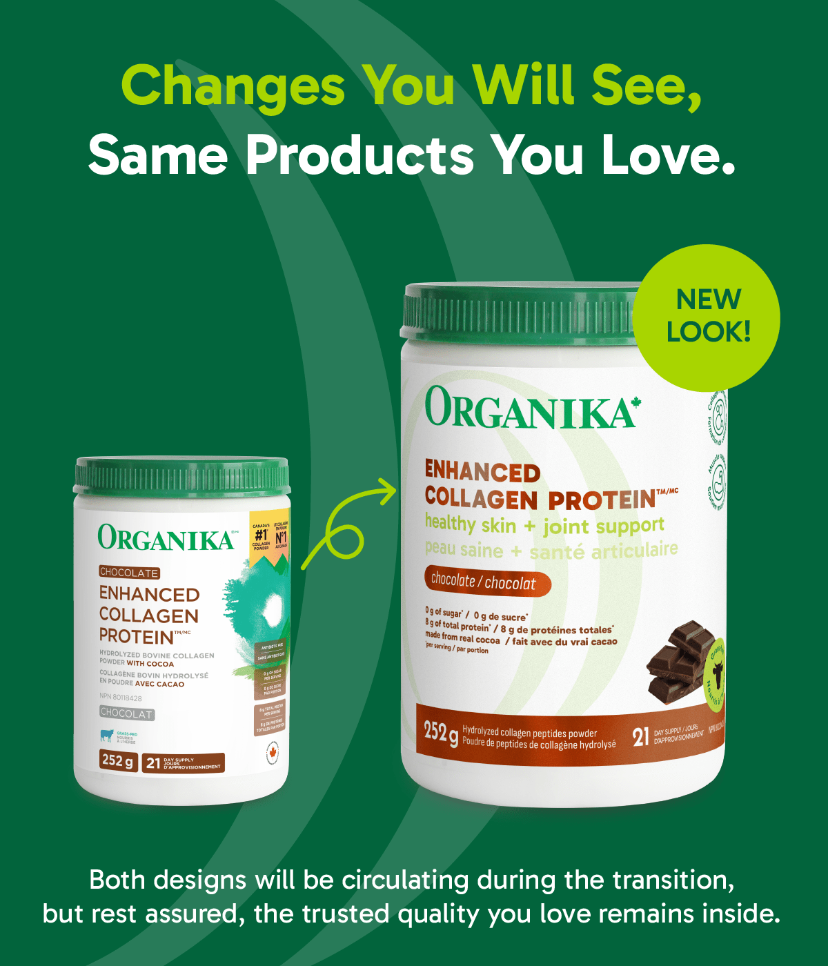 Enhanced Collagen Protein Chocolate - 252 g - Organika Health Products