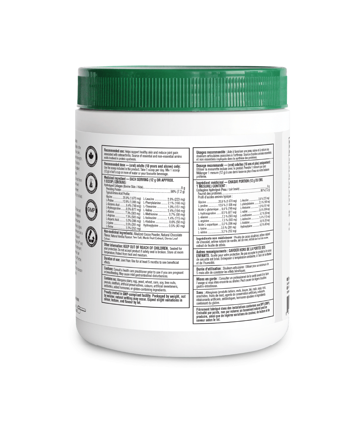 Enhanced Collagen Protein Chocolate - 504 g - Organika Health Products
