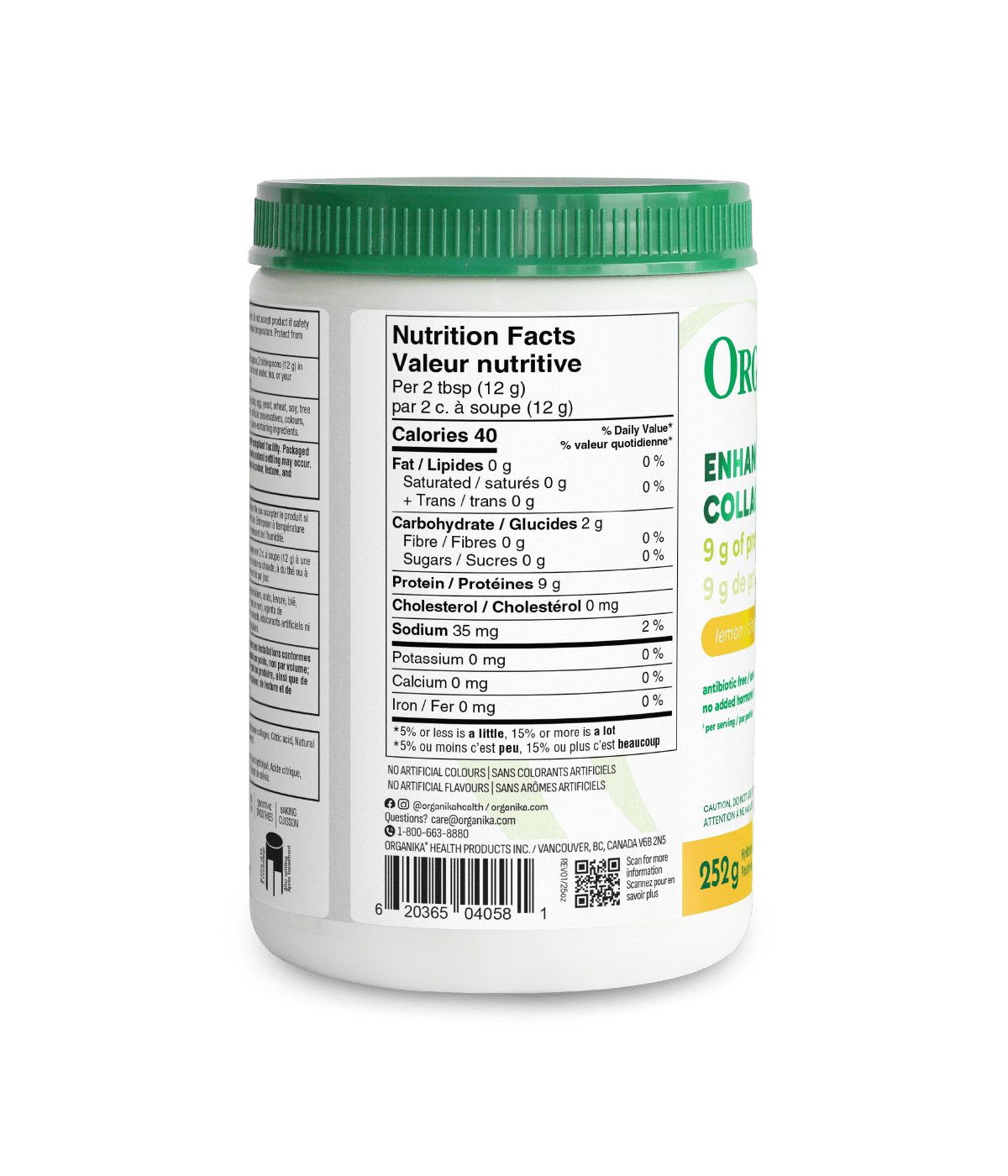 Enhanced Collagen Protein Lemon - Lemon - Organika Health Products