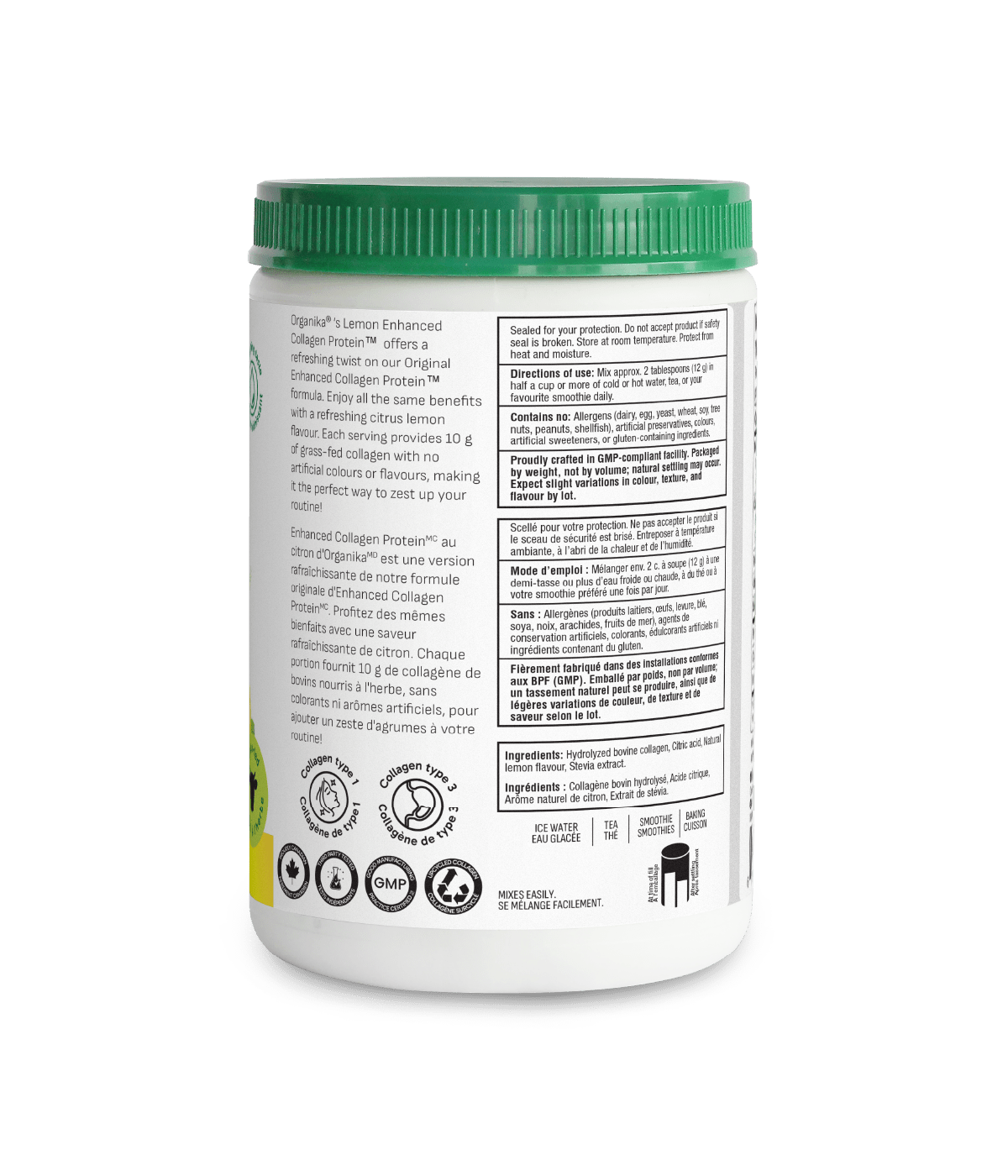 Enhanced Collagen Protein Lemon - Lemon - Organika Health Products