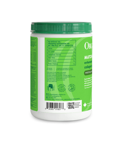 Enhanced Collagen Protein Matcha - 250 g - Organika Health Products