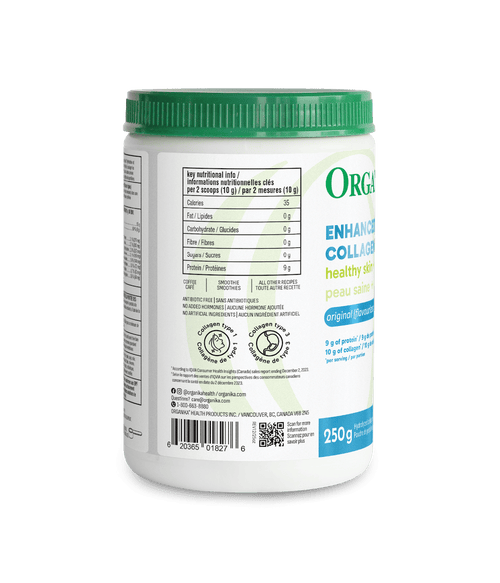 Enhanced Collagen Protein Original - 250 g - Organika Health Products