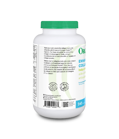 Enhanced Collagen Protein Original Capsules - 240 Capsules - Organika Health Products