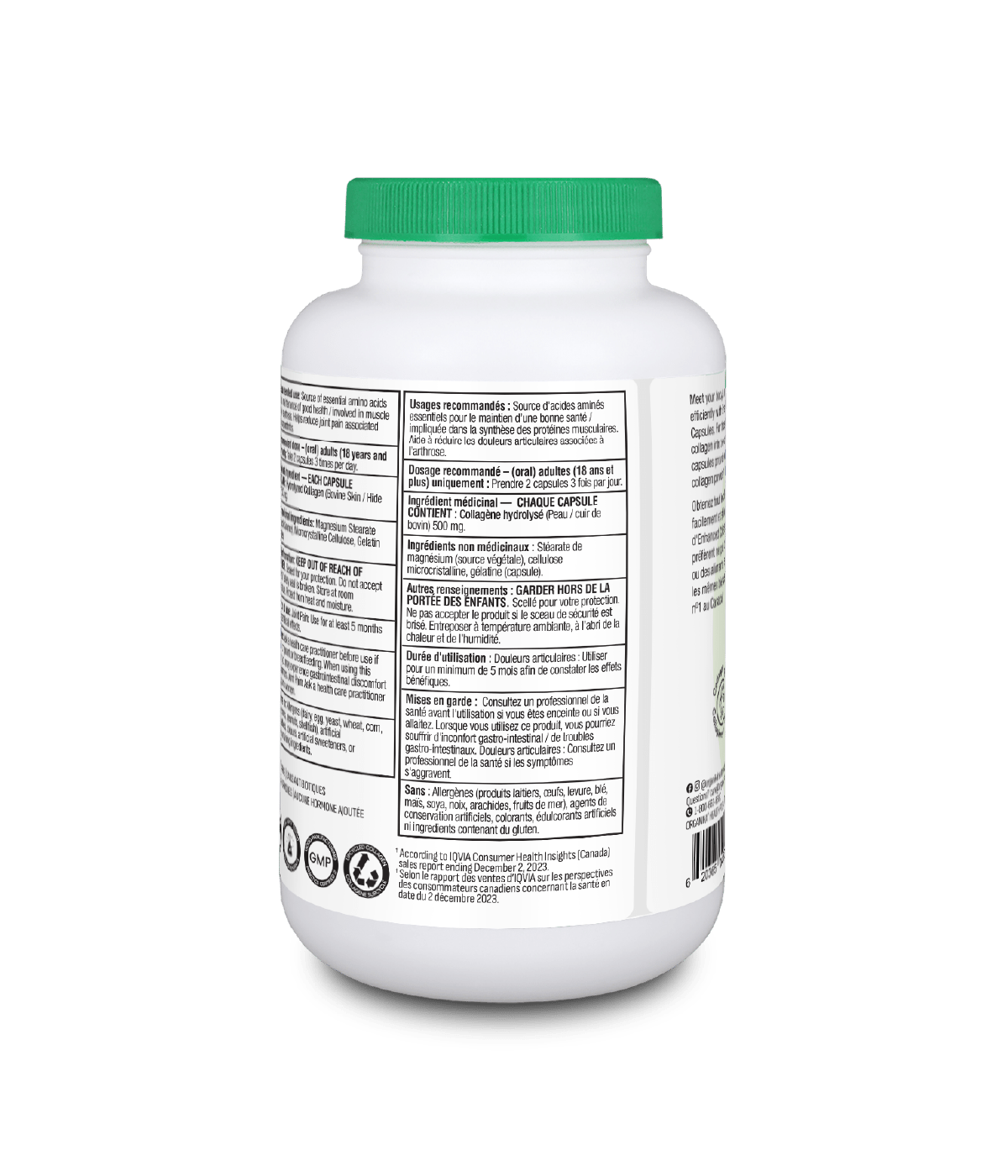 Enhanced Collagen Protein Original Capsules - 240 Capsules - Organika Health Products