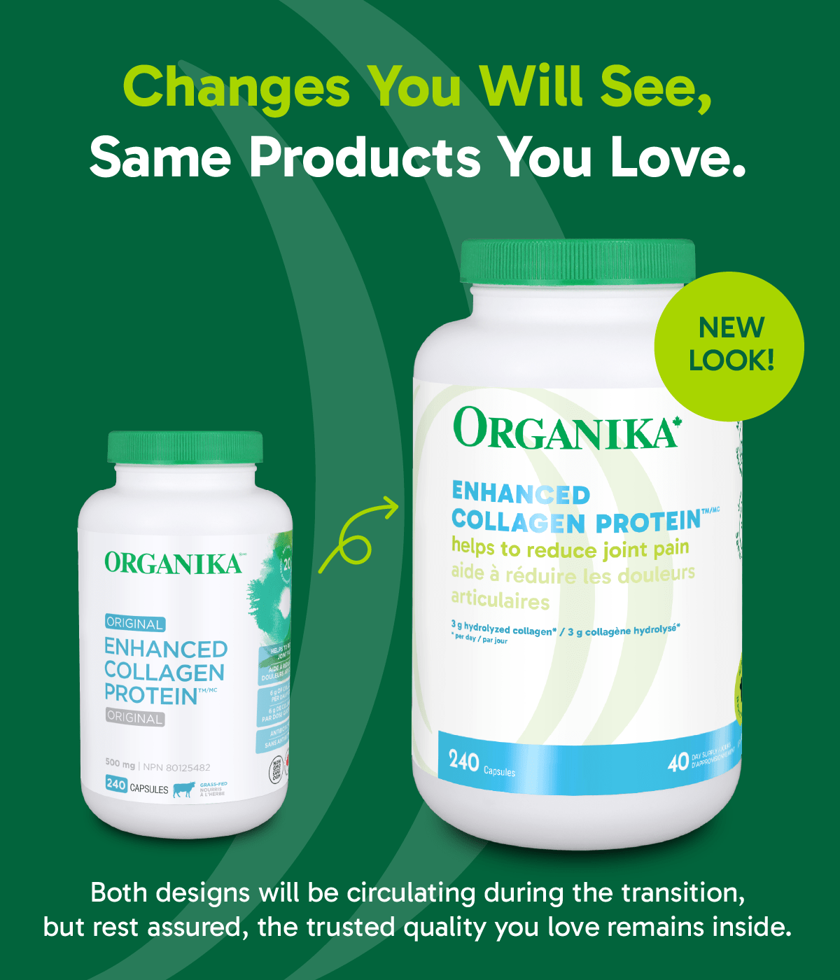Enhanced Collagen Protein Original Capsules - 240 Capsules - Organika Health Products
