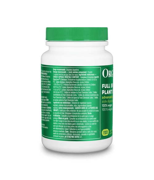 Full Spectrum Plant Enzymes - 120 vcaps - Organika Health Products