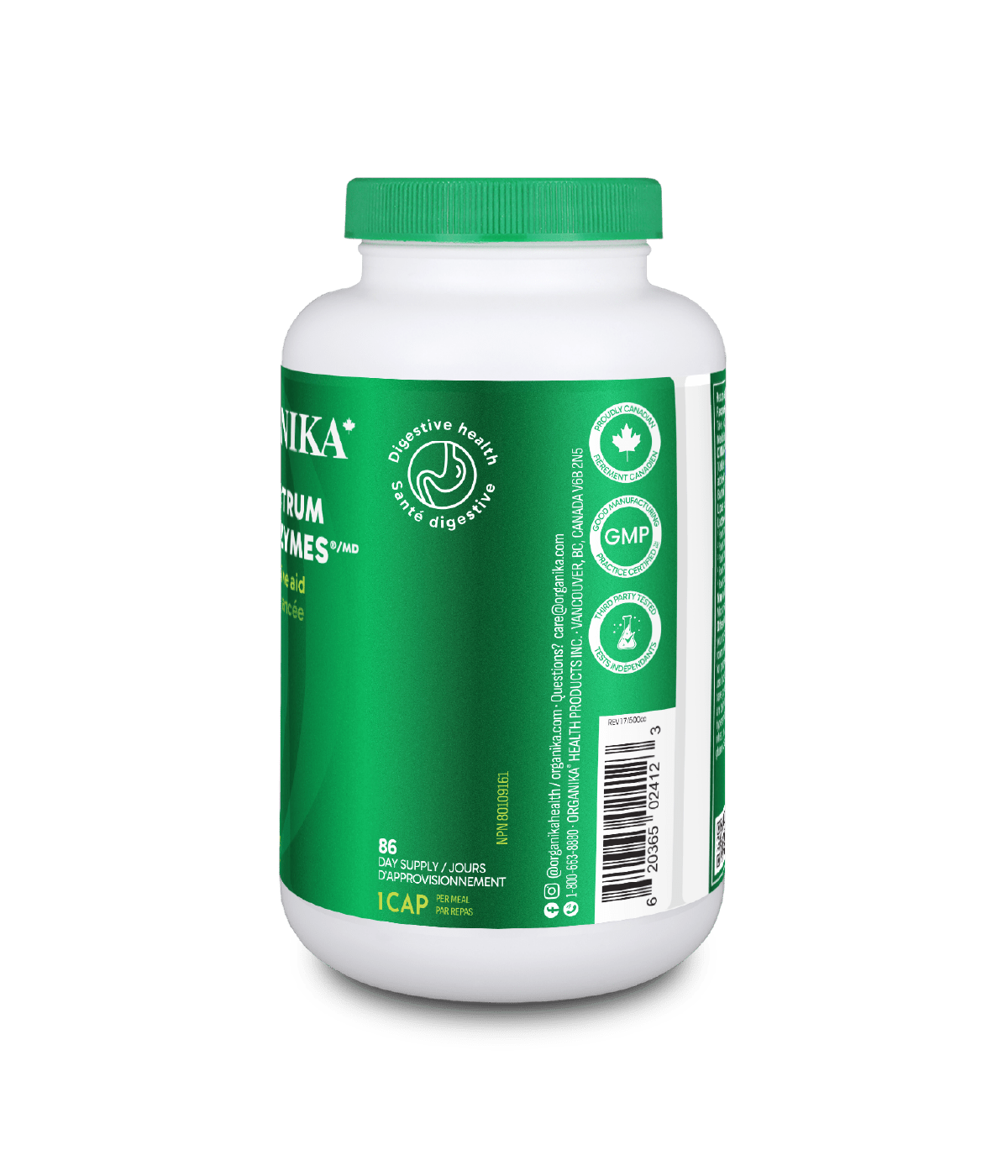 Full Spectrum Plant Enzymes - 260 vcaps - Organika Health Products