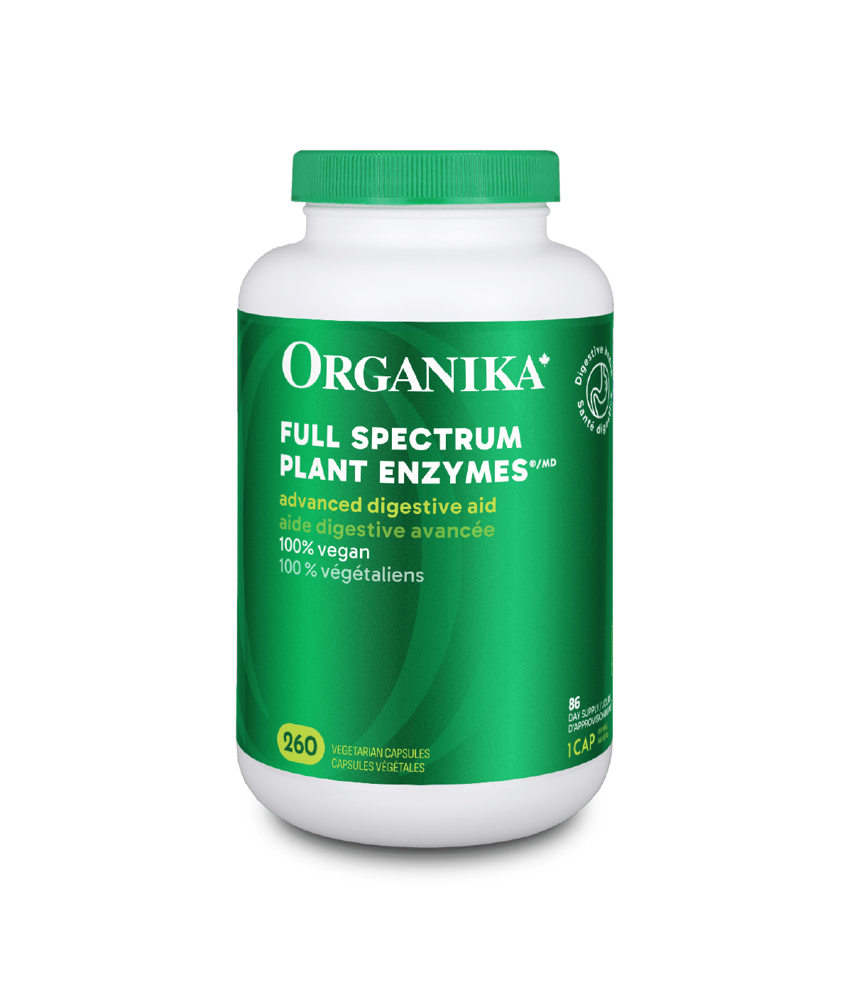 Full Spectrum Plant Enzymes - 260 vcaps - Organika Health Products