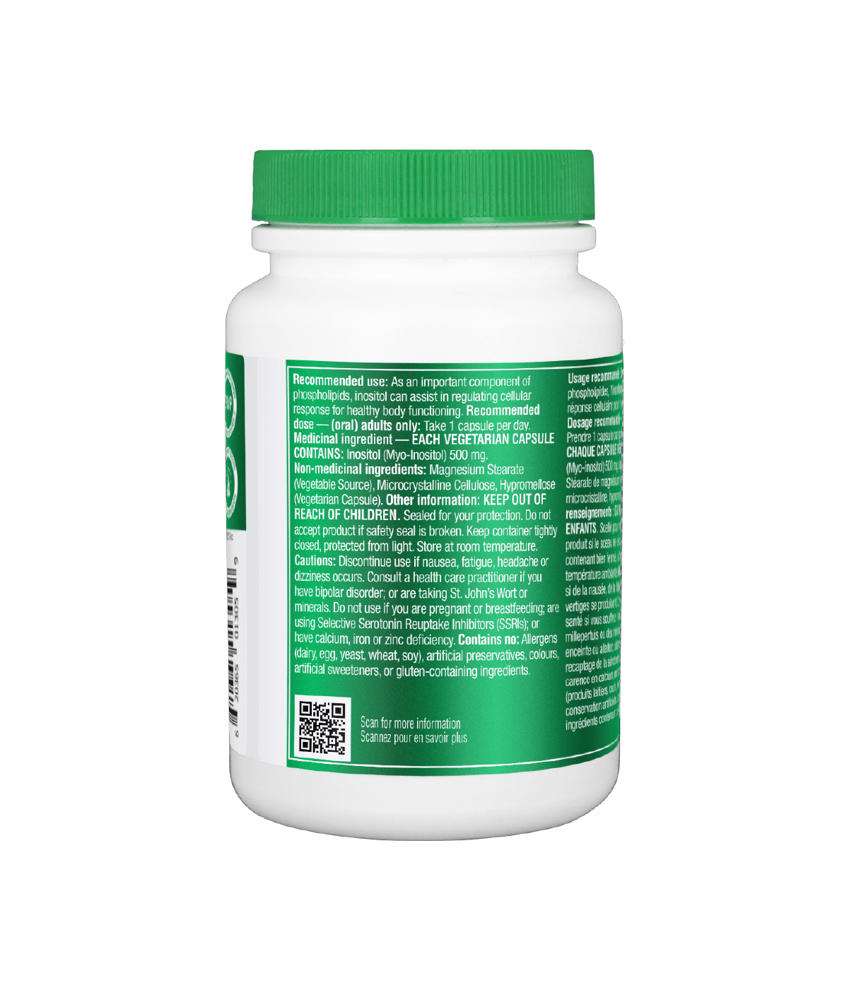Inositol (Myo - Inositol) - 90 Vcaps - Organika Health Products
