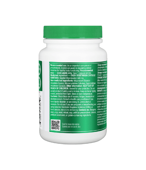 Inositol (Myo - Inositol) - 90 Vcaps - Organika Health Products