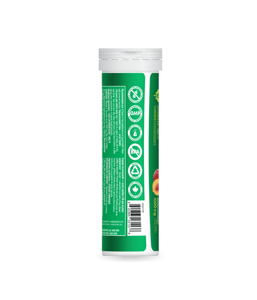 Instant C, D, Zinc Immunity Effervescent - Peach - Single Tube - Organika Health Products