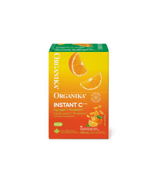 Instant C Effervescent with Stevia - Orange - Box Pack (8 tubes) - Organika Health Products