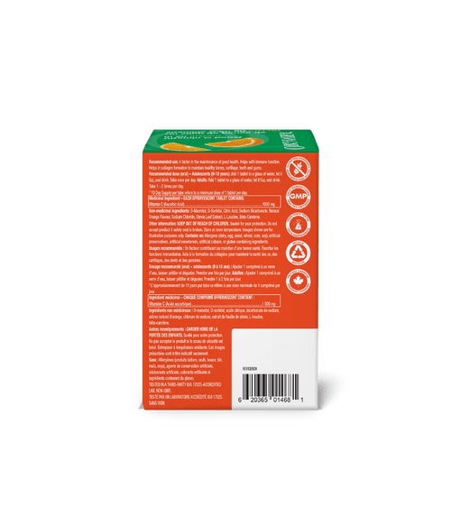 Instant C Effervescent with Stevia - Orange - Box Pack (8 tubes) - Organika Health Products