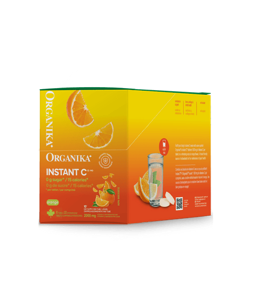 Instant C Effervescent with Stevia - Orange - Box Pack (8 tubes) - Organika Health Products