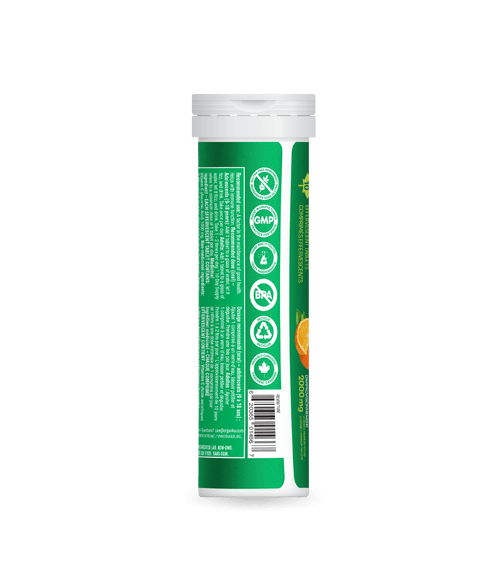 Instant C Effervescent with Stevia - Orange - Single Tube - Organika Health Products