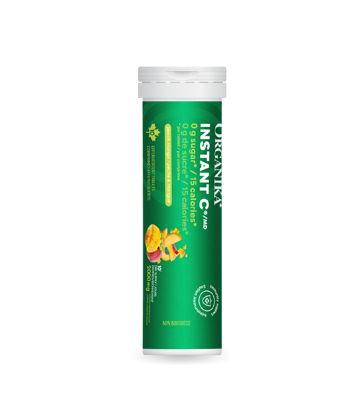 Instant C Effervescent with Stevia - Peach Mango - Organika Health Products