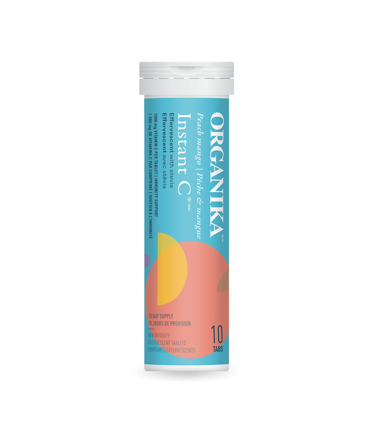 Instant C Effervescent with Stevia - Peach Mango - Organika Health Products