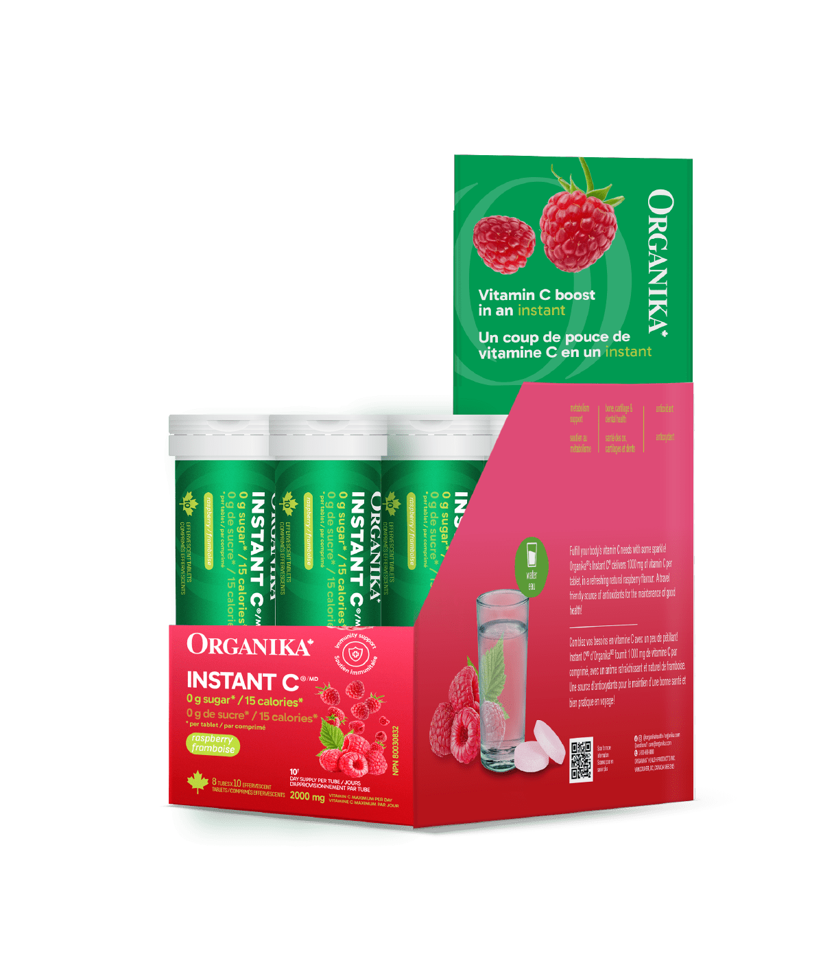 Instant C Effervescent with Stevia - Peach Mango - Organika Health Products