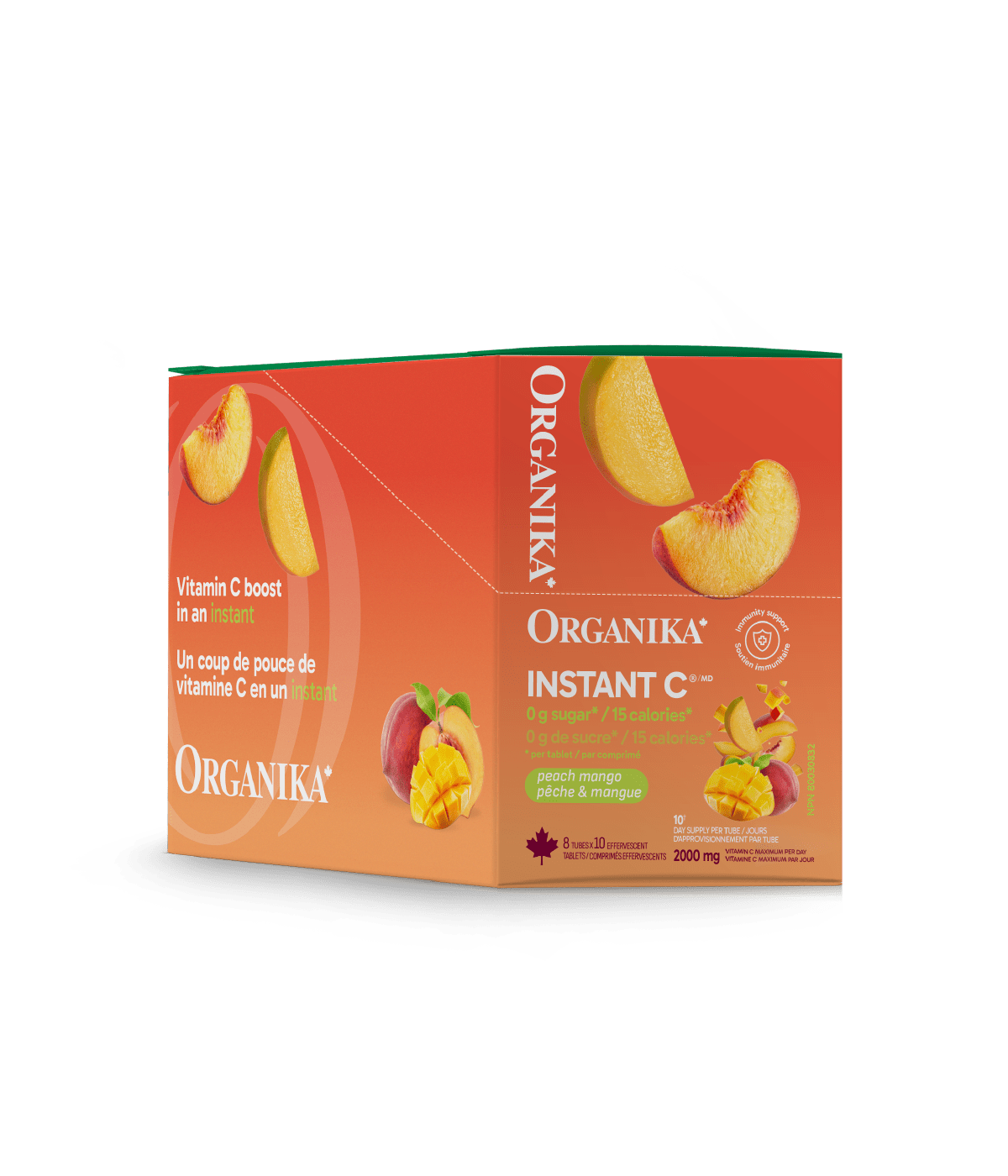 Instant C Effervescent with Stevia - Peach Mango - Organika Health Products