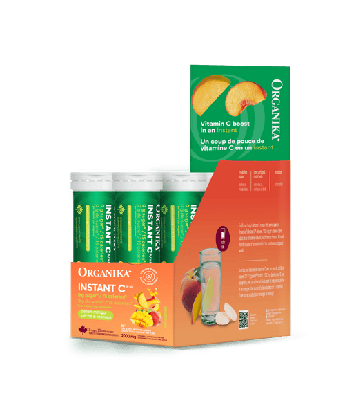 Instant C Effervescent with Stevia - Peach Mango - Organika Health Products