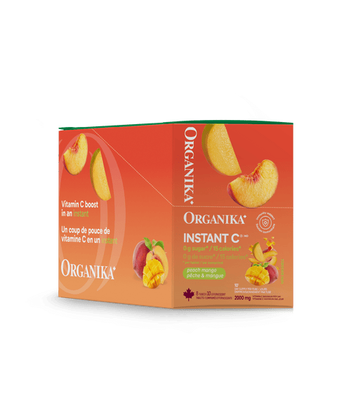 Instant C Effervescent with Stevia - Peach Mango - Organika Health Products