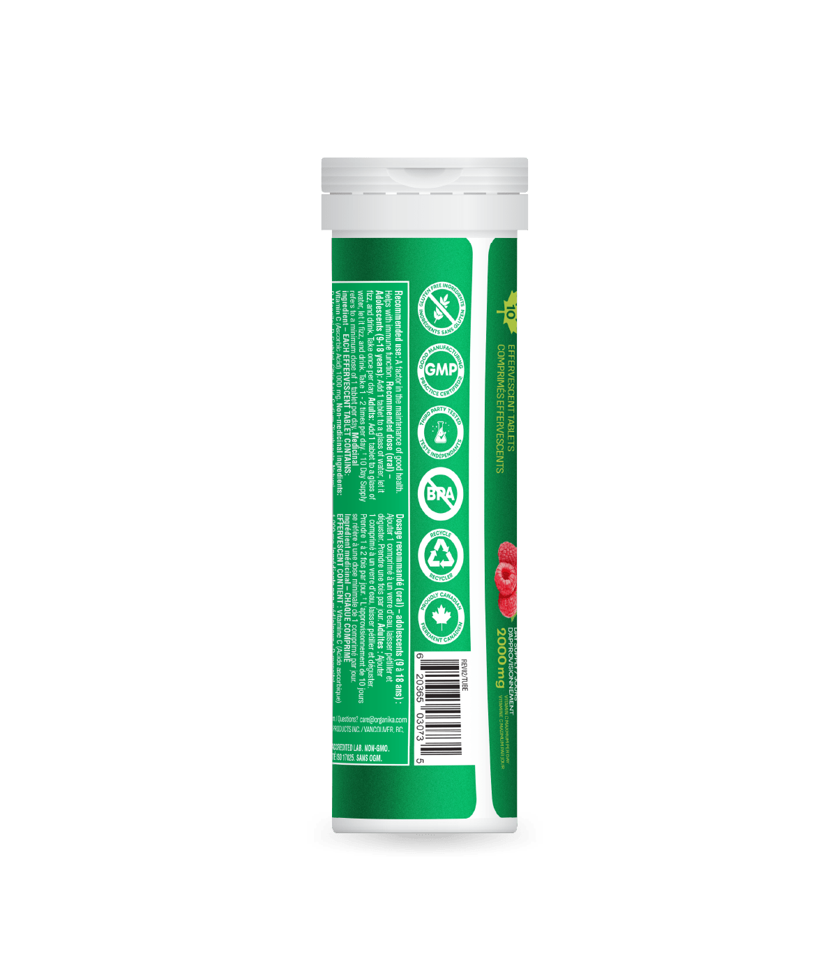 Instant C Effervescent with Stevia - Peach Mango - Organika Health Products