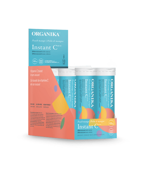 Instant C Effervescent with Stevia - Peach Mango - Organika Health Products