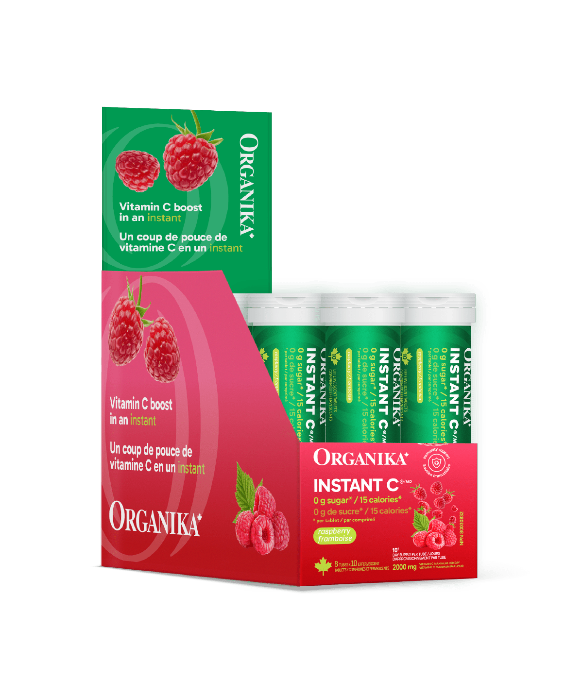 Instant C Effervescent with Stevia - Raspberry - Organika Health Products