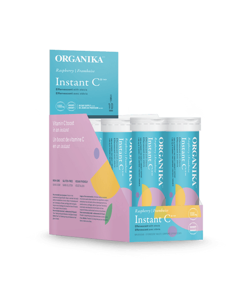 Instant C Effervescent with Stevia - Raspberry - Organika Health Products